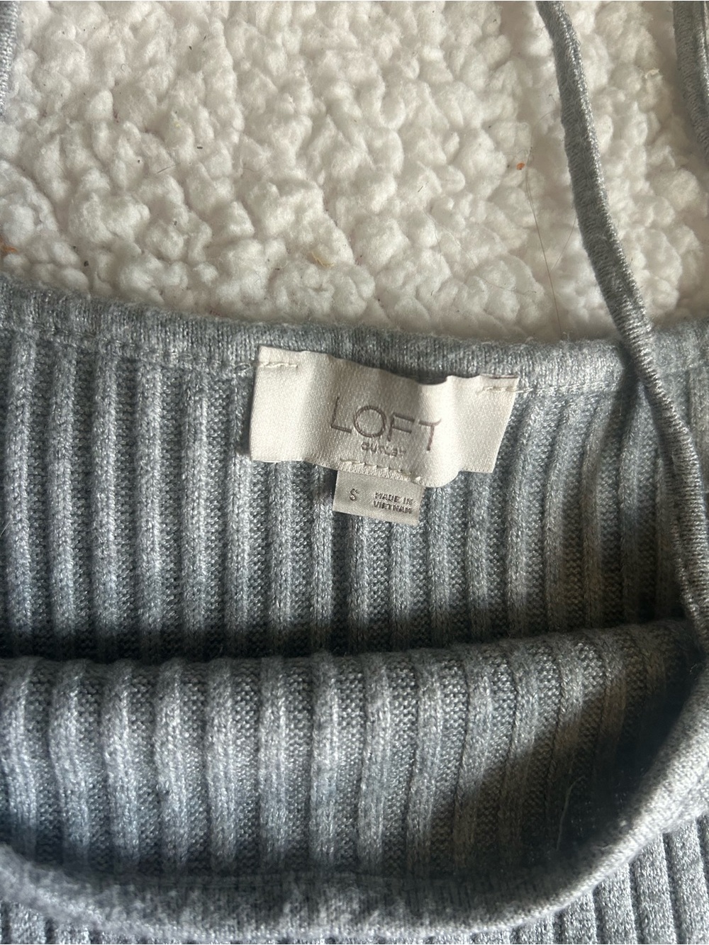 Loft Outlet Gray Ribbed Cropped Tank - Picture 3 of 3